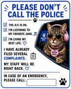 Funny Pet Car Window Cling | Please Don’t Call Police Dog & Cat Vehicle Decal | Personalized Pet Photo Static Cling | Emergency Contact Sign