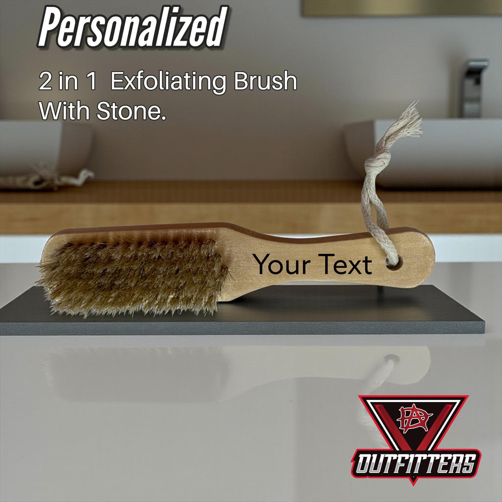 Wooden Pumice Brush - Dual Sided Hand, Nail and Foot Cleaner - Personalized Spa Gift