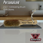 Wooden Pumice Brush - Dual Sided Hand, Nail and Foot Cleaner - Personalized Spa Gift