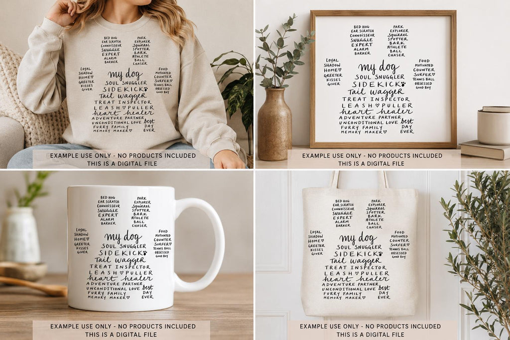 Dog Word Art Digital Download | Printable Dog Lover Wall Art | Pet Lover PNG File | Dog Mom Gift | Custom Style Pet Typography Print