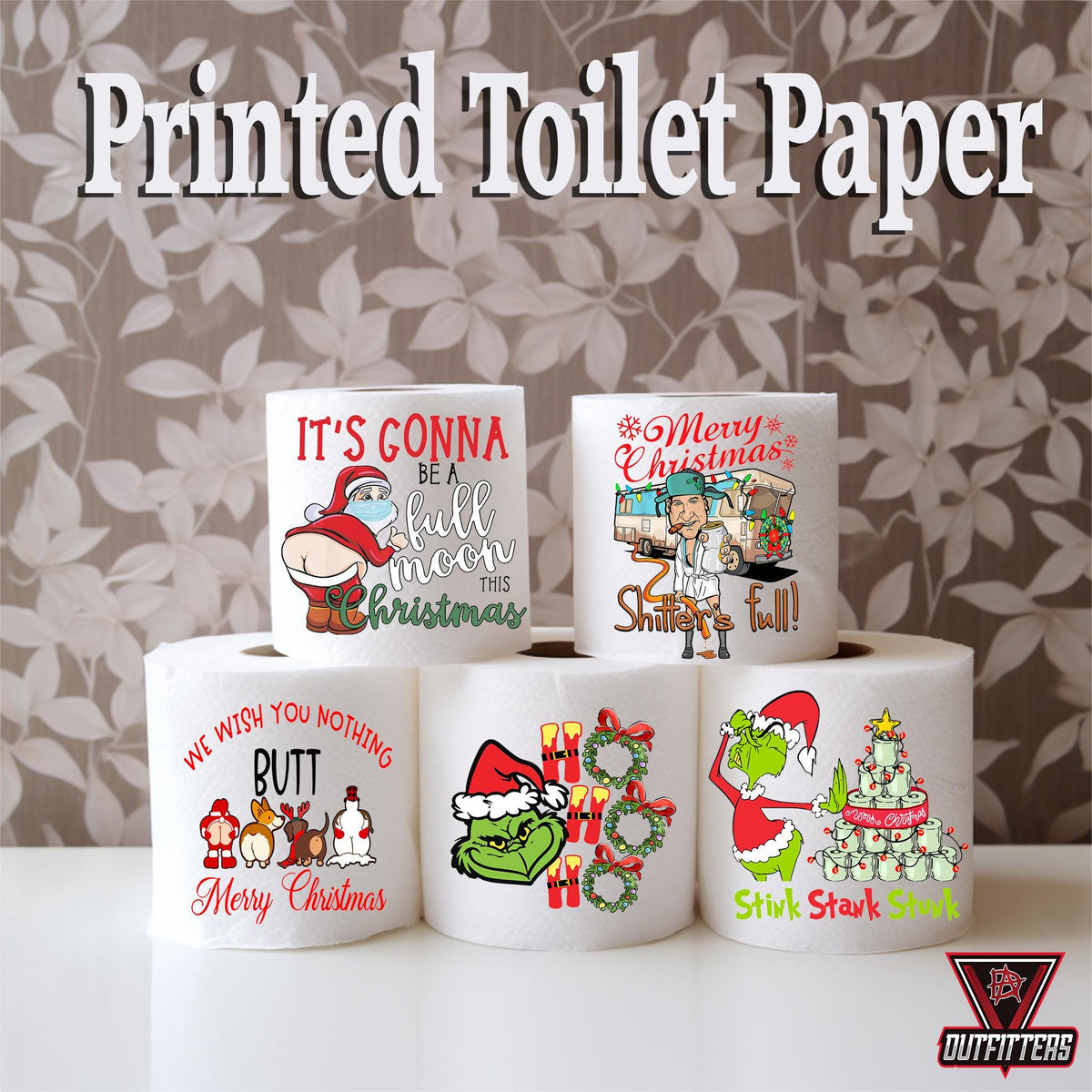 Funny Christmas Toilet Paper: Holiday Gag Gift, White Elephant Stocking Stuffer