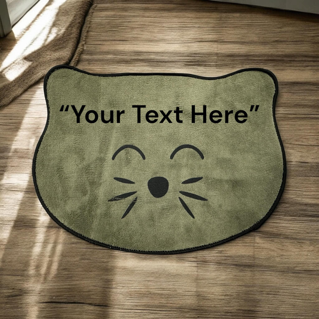 Personalized Pet Food Mat: Non-Slip Dog Bone or Cat Face Placemat
