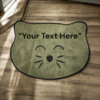 Personalized Pet Food Mat: Non-Slip Dog Bone or Cat Face Placemat