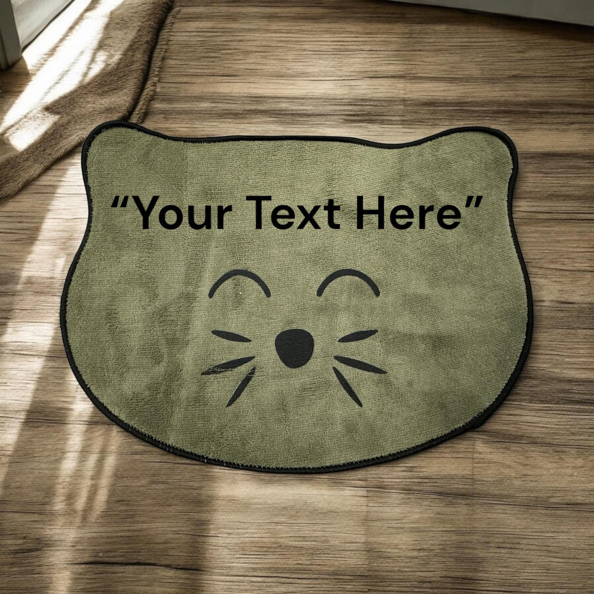 Personalized Pet Food Mat: Non-Slip Dog Bone or Cat Face Placemat