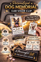 Personalized Dog Memorial Car Visor Clip, Pet Loss Sympathy Gift, Custom Dog Photo Car Accessory, Pet Remembrance Gift, Dog  Keepsake