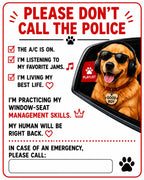 Funny Pet Car Window Cling | Please Don’t Call Police Dog & Cat Vehicle Decal | Personalized Pet Photo Static Cling | Emergency Contact Sign