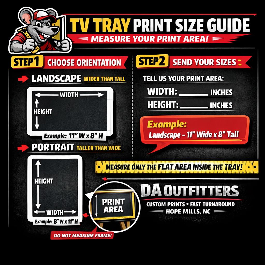 Custom TV Tray Decal Prints - Epoxy Ready Tray Inserts - Glossy or Matte - Personalized Tray Table Decals - Prints Only