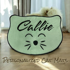 Personalized Pet Food Mat: Non-Slip Dog Bone or Cat Face Placemat