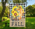 Hello Fall Pumpkin & Flower Garden Flag | Autumn Yard Decor