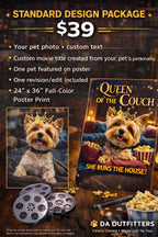 Custom Pet Movie Poster Print – Personalized Dog or Cat Hollywood Style Poster – Funny Pet Wall Art – Custom Pet Gift – 24x36 Poster