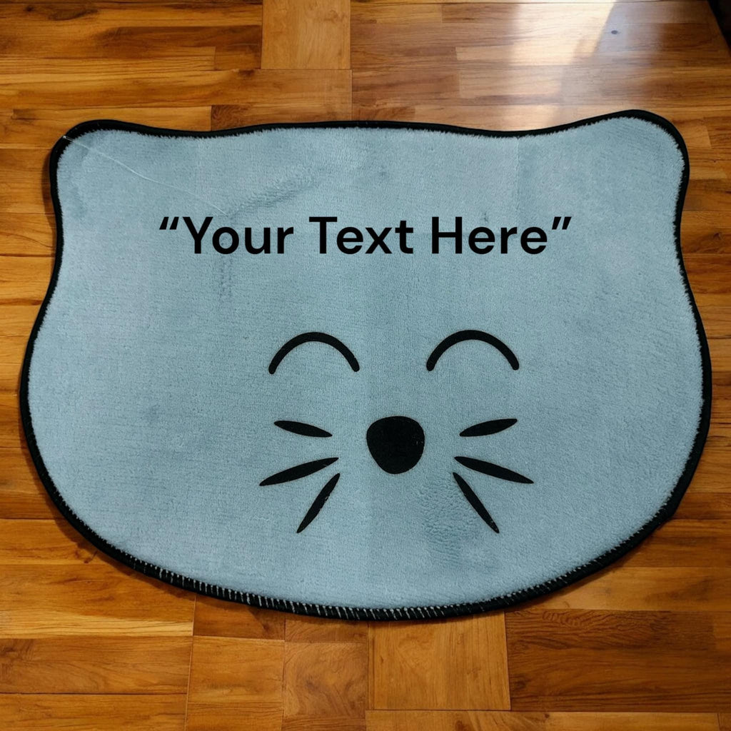 Personalized Pet Food Mat: Non-Slip Dog Bone or Cat Face Placemat