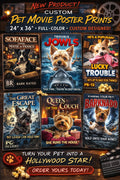 Custom Pet Movie Poster Print – Personalized Dog or Cat Hollywood Style Poster – Funny Pet Wall Art – Custom Pet Gift – 24x36 Poster