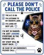 Funny Pet Car Window Cling | Please Don’t Call Police Dog & Cat Vehicle Decal | Personalized Pet Photo Static Cling | Emergency Contact Sign