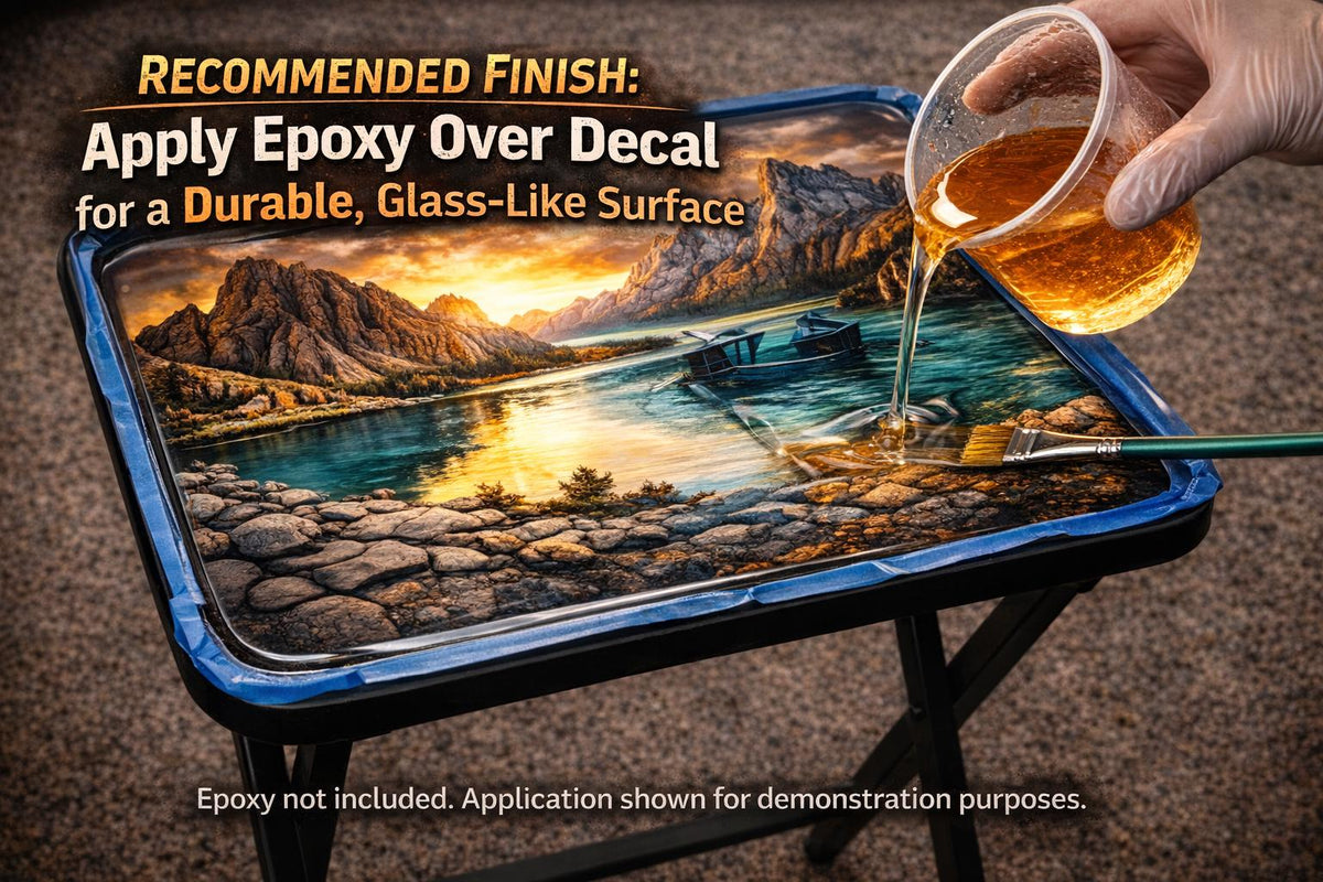 Custom TV Tray Decal Prints - Epoxy Ready Tray Inserts - Glossy or Matte - Personalized Tray Table Decals - Prints Only