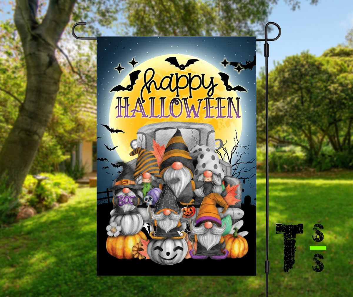 Happy Halloween Gnome Garden Flag | Fall Yard Decor
