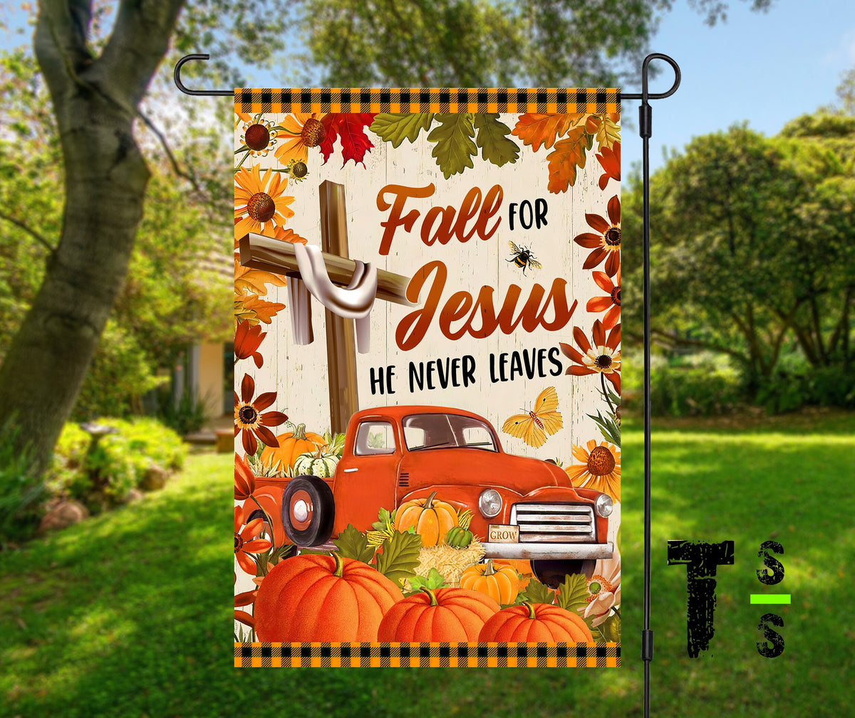 Fall Is for Jesus Garden Flag | Christian Autumn Yard Decor
