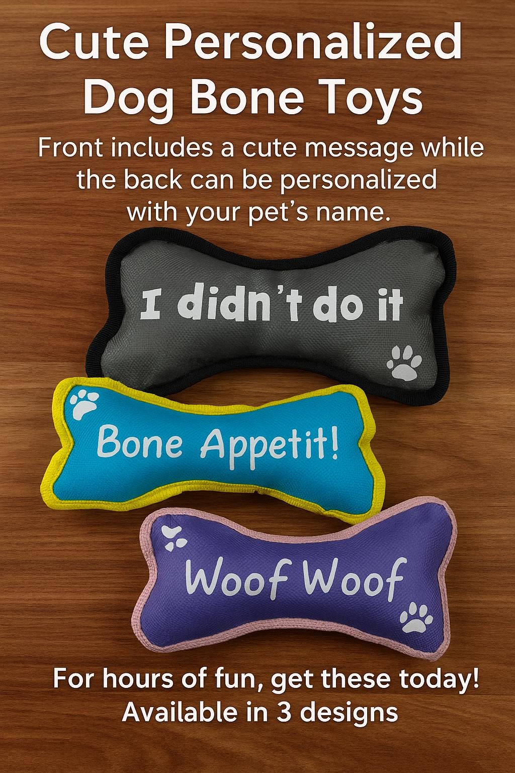 Cute Personalized Dog Bone-Shaped Toys