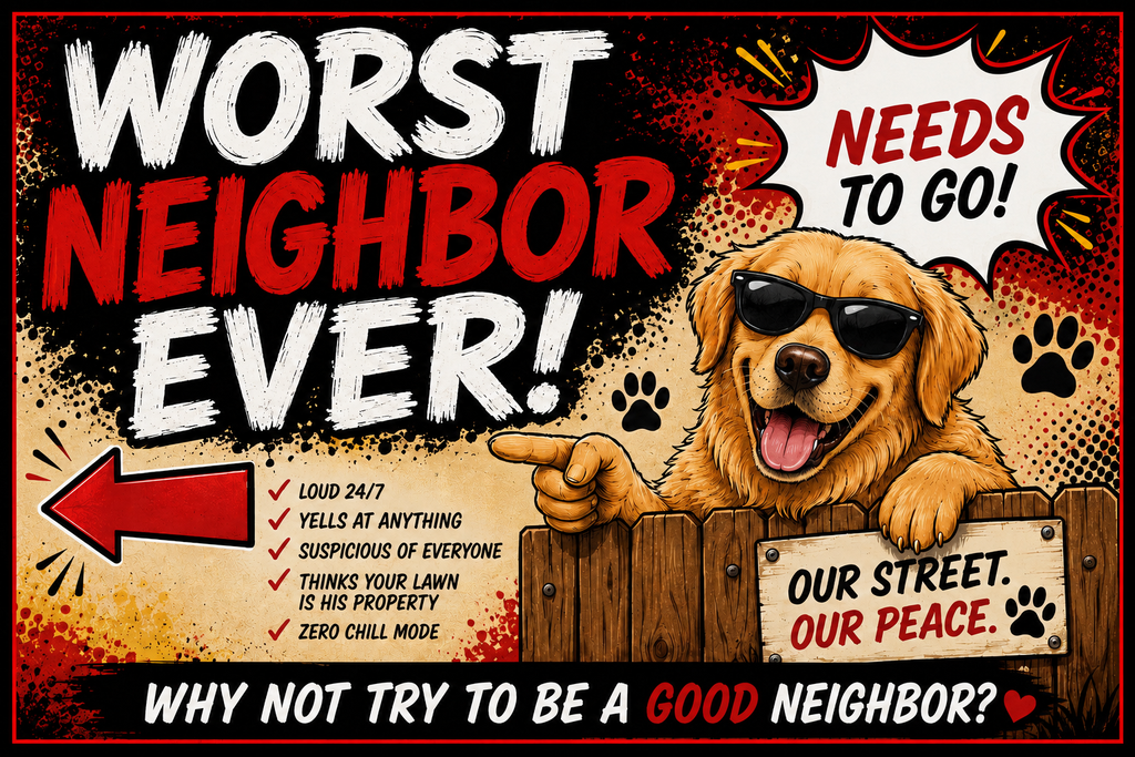 Worst Neighbor Ever! Funny Yard Sign
