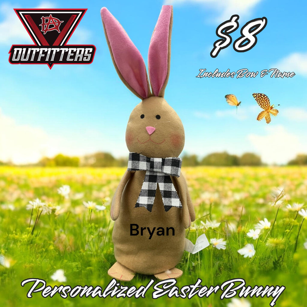 Personalized Plush Easter Bunny: Custom Stuffed Animal with Bow