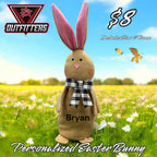 Personalized Plush Easter Bunny: Custom Stuffed Animal with Bow