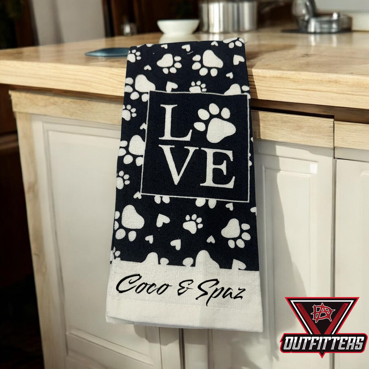 Personalized Pet Kitchen Towel: Custom Dog & Cat Name