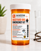 Backyard BBQ Emergency Kit finished amber bottle