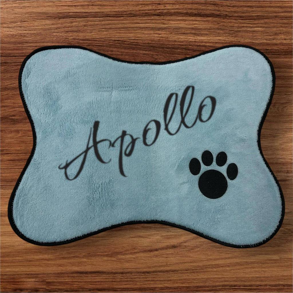 Personalized Pet Food Mat: Non-Slip Dog Bone or Cat Face Placemat