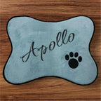 Personalized Pet Food Mat: Non-Slip Dog Bone or Cat Face Placemat