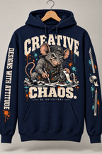 Navy Creative Chaos DA rat hoodie — digital mockup