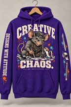 Purple Creative Chaos DA rat hoodie — digital mockup