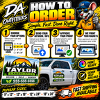 How to order DA Outfitters custom vehicle magnets: size, artwork, approval, printing
