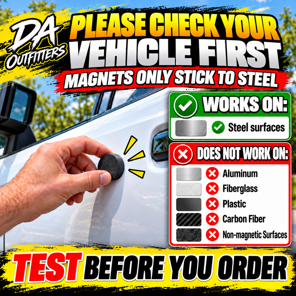 Vehicle compatibility: test steel magnetic body panel before buying car magnets