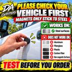 Vehicle compatibility: test steel magnetic body panel before buying car magnets