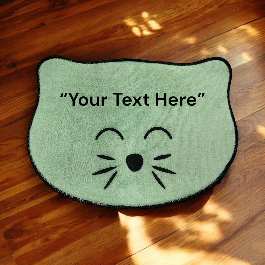 Personalized Pet Food Mat: Non-Slip Dog Bone or Cat Face Placemat