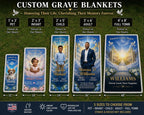 Personalized Memorial Grave Blanket, Custom Cemetery Tribute Banner, Outdoor Grave Decoration with Photo, Remembrance Gift