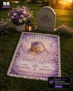 Personalized Memorial Grave Blanket, Custom Cemetery Tribute Banner, Outdoor Grave Decoration with Photo, Remembrance Gift