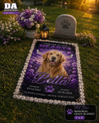 Personalized Memorial Grave Blanket, Custom Cemetery Tribute Banner, Outdoor Grave Decoration with Photo, Remembrance Gift