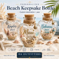 Personalized Beach Keepsake Bottle | Custom Vacation Sand Jar | Mini Heart Glass Jar | Beach Trip Honeymoon Cruise Memory Gift