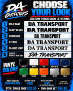 Custom USDOT Truck Door Lettering Decal Kit, Commercial Vehicle Business Name and DOT Number Vinyl, Single or Two Door Set