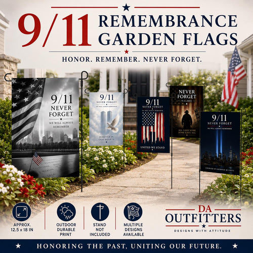 9/11 Remembrance Garden Flag, Never Forget Yard Flag, September 11 Memorial Flag, Patriotic Porch Decor