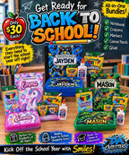 Personalized School Supplies | Custom Back to School Bundle | Name Notebook, Pencil Box & School Kit | First Day of School Gift