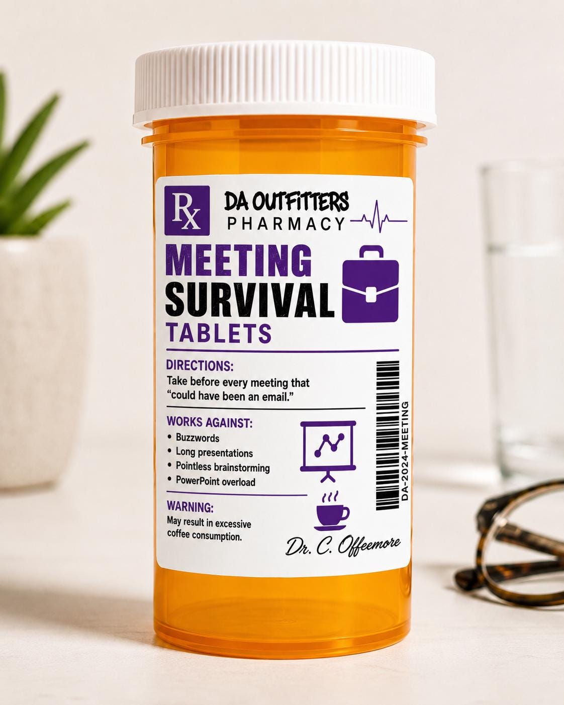 Funny Prescription Bottle Gag Gift, Ready-to-Fill Candy Bottle, Novelty Medicine Bottle, Office Gag Gift, White Elephant, Secret Santa Gift,