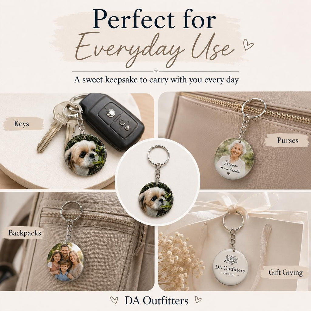 Custom Photo Keepsake Charm | Personalized Pet Tag Keychain | Luggage Tag Purse Accent | Backpack Charm | Upload Your Own Photo Gift