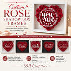 Custom Flower Heart Shadow Box for Her, Rose Shadow Box with Name,Heart Shaped Flower Box, Anniversary Gift, Valentine's Day Gift