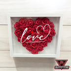 Custom Flower Heart Shadow Box for Her, Rose Shadow Box with Name,Heart Shaped Flower Box, Anniversary Gift, Valentine's Day Gift