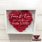 Custom Flower Heart Shadow Box for Her, Rose Shadow Box with Name,Heart Shaped Flower Box, Anniversary Gift, Valentine's Day Gift