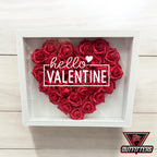 Custom Flower Heart Shadow Box for Her, Rose Shadow Box with Name,Heart Shaped Flower Box, Anniversary Gift, Valentine's Day Gift