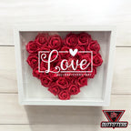 Custom Flower Heart Shadow Box for Her, Rose Shadow Box with Name,Heart Shaped Flower Box, Anniversary Gift, Valentine's Day Gift