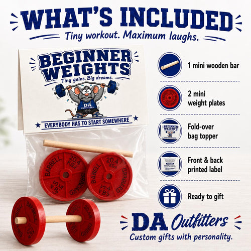 Beginner Weights Prank Gift | Funny Mini Barbell Gag Gift | Gym Lover Gift | White Elephant Gift | Fitness Joke Gift | Stocking Stuffer