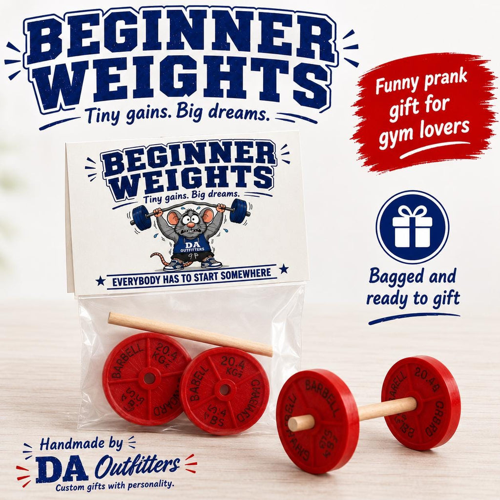 Beginner Weights Prank Gift | Funny Mini Barbell Gag Gift | Gym Lover Gift | White Elephant Gift | Fitness Joke Gift | Stocking Stuffer